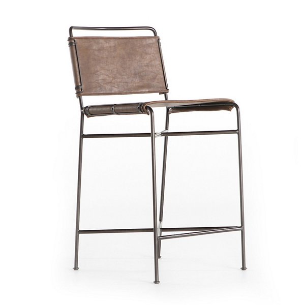 FOUR HANDS | Wharton Counter/Bar Stool-Distressed Brown | $699