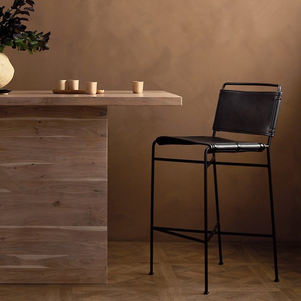 FOUR HANDS | Wharton Counter/Bar Stool-Distressed Brown | $699