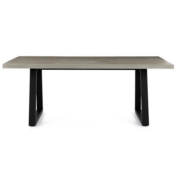 Cyrus Outdoor Dining Table-Light Grey with Black