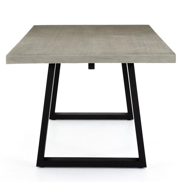 Cyrus Outdoor Dining Table-Light Grey with Black