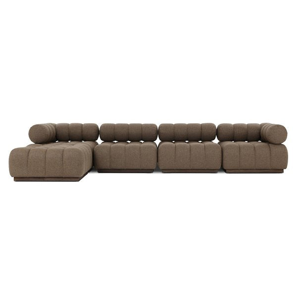 Roma Outdoor 4-Piece Sectional with Chaise-Ellor Brown