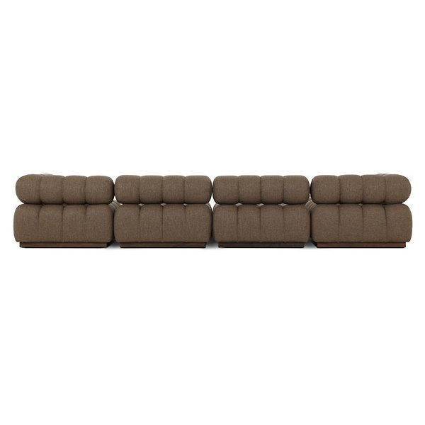 Roma Outdoor 4-Piece Sectional with Chaise-Ellor Brown