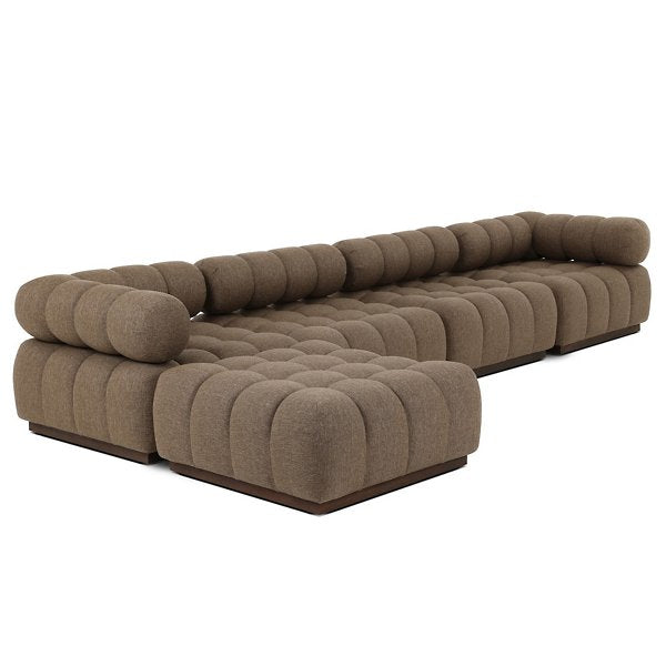 Roma Outdoor 4-Piece Sectional with Chaise-Ellor Brown