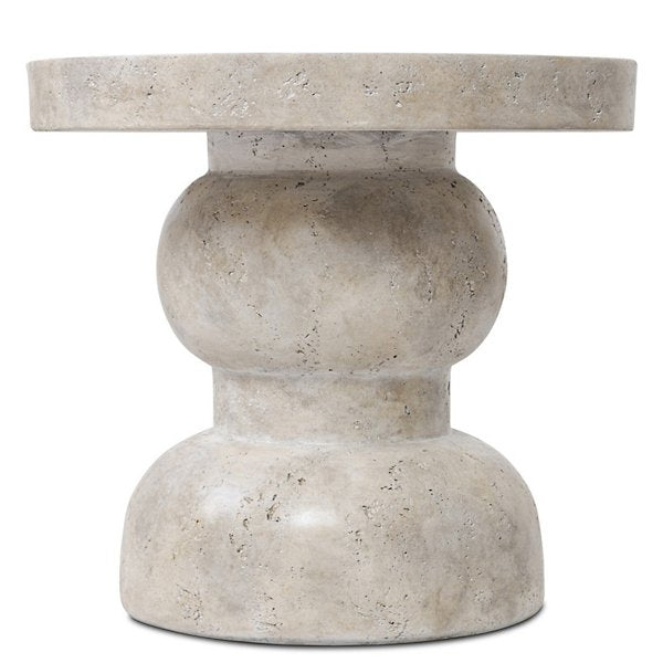 Rivero Outdoor End Table-Aged Fog Concrete