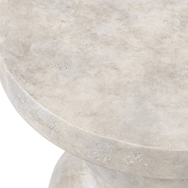 Rivero Outdoor End Table-Aged Fog Concrete