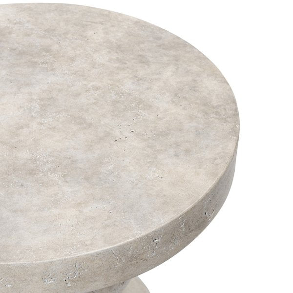 Rivero Outdoor End Table-Aged Fog Concrete