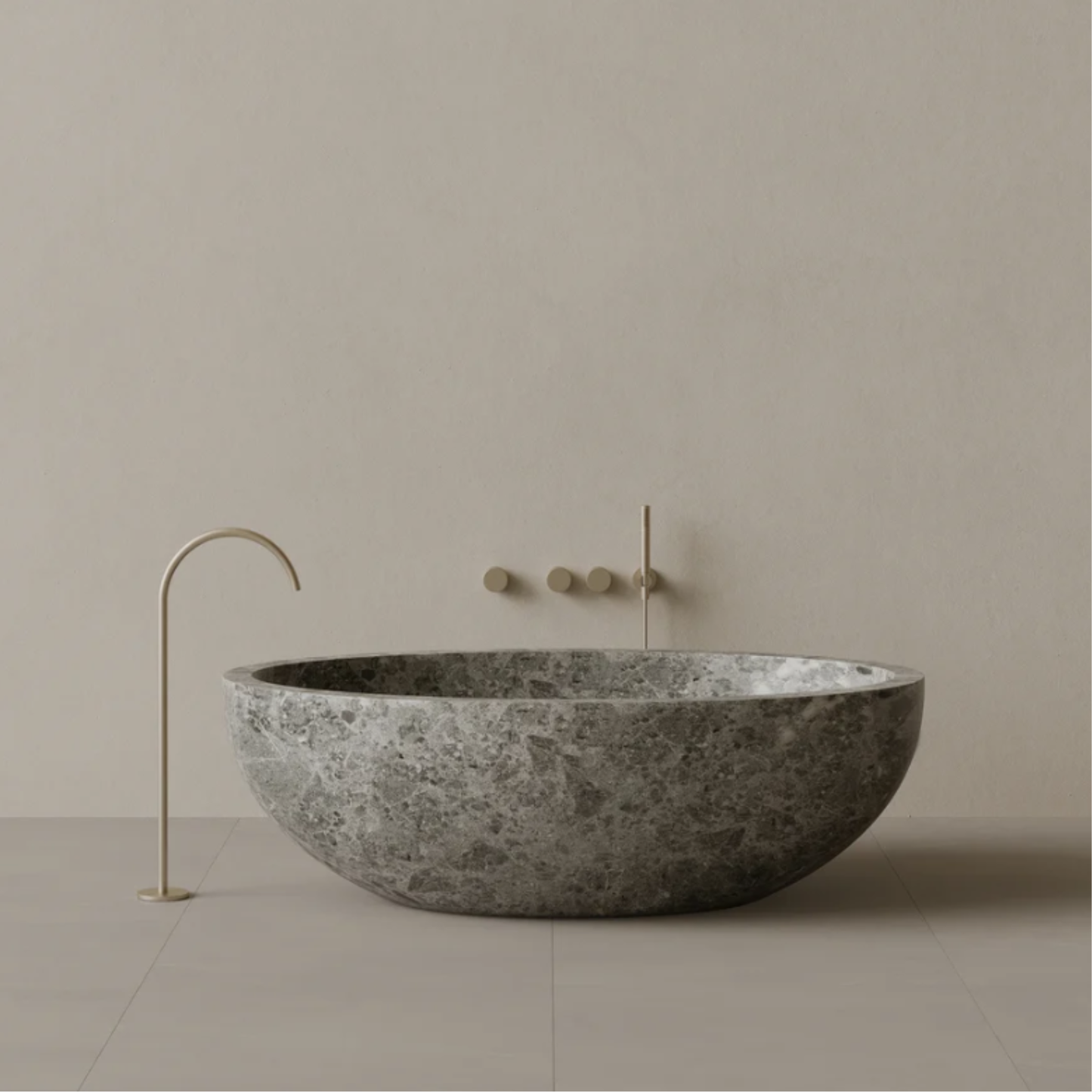 ELEMENTO BATH | 69" x 45" HANDCRAFTED OVAL STONE BATHTUB | $13,808.00 - $55,898.00