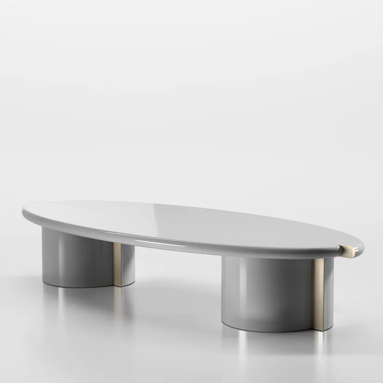 SECOLO | TAYMA LACQUERED GLOSSY GREY COFFEE TABLE | $ 9,495