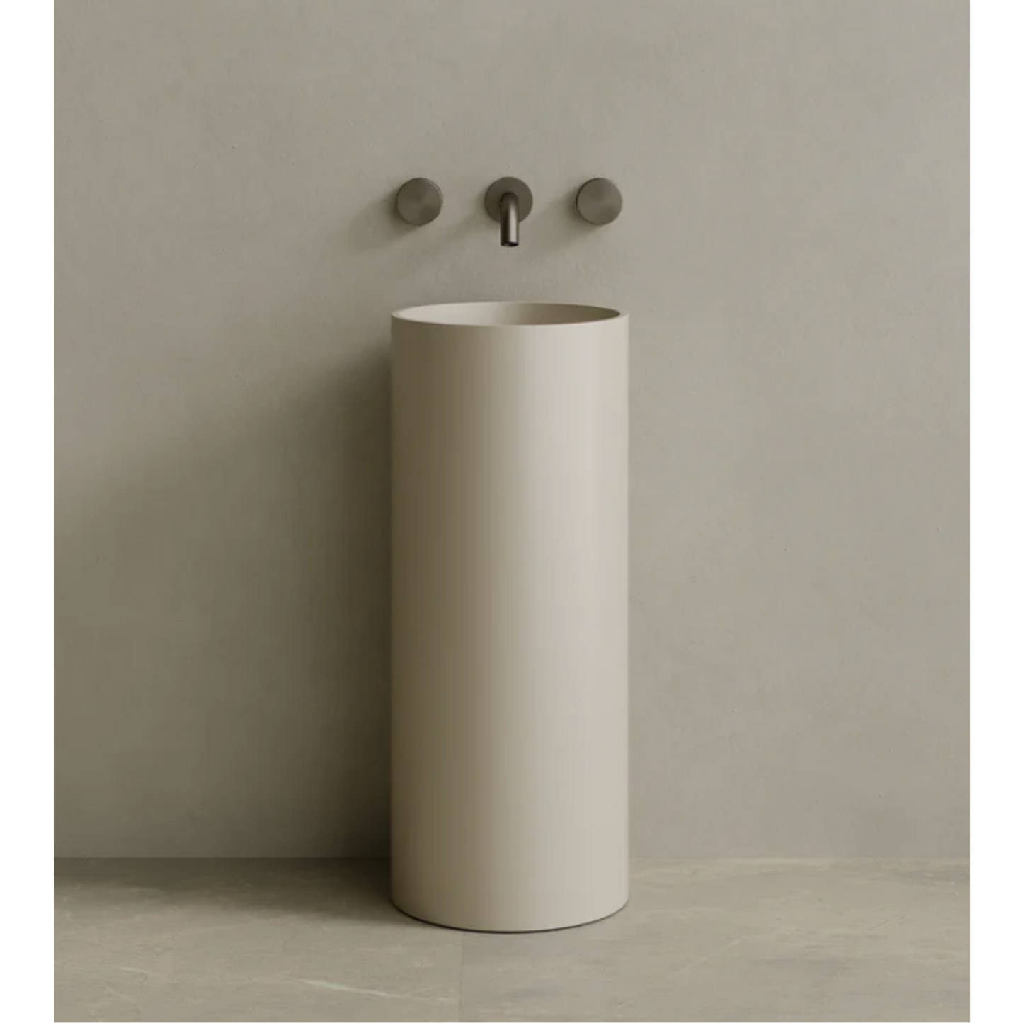 ELEMENTO BATH | 14" x 33" SOLID SURFACE ROUND PEDESTAL SINK | $1,448.50 - $1,522.90
