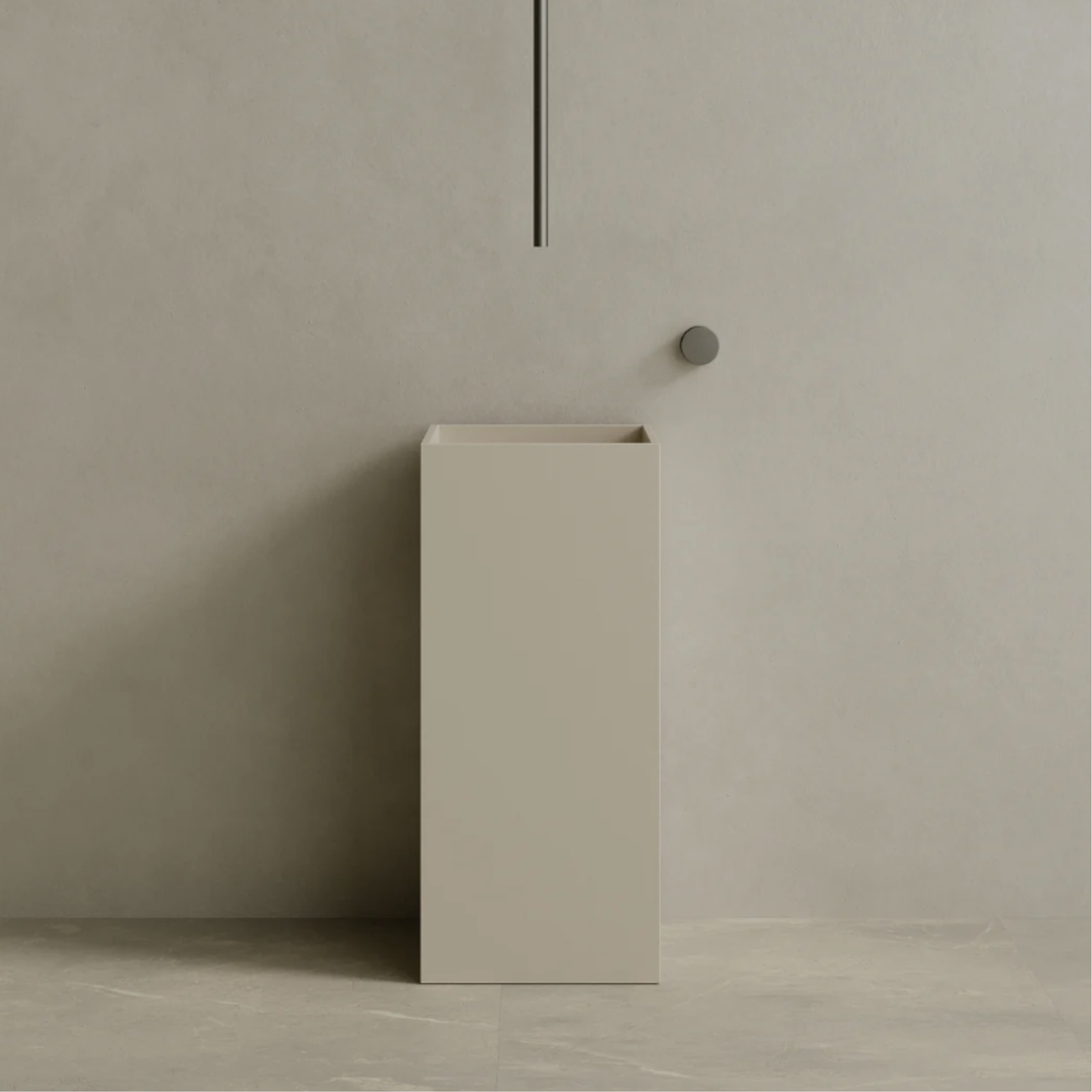 ELEMENTO BATH | 16” x 35” SQUARE SOLID SURFACE STON RESIN PEDESTAL SINK | $1,511.80 - $1,609.90