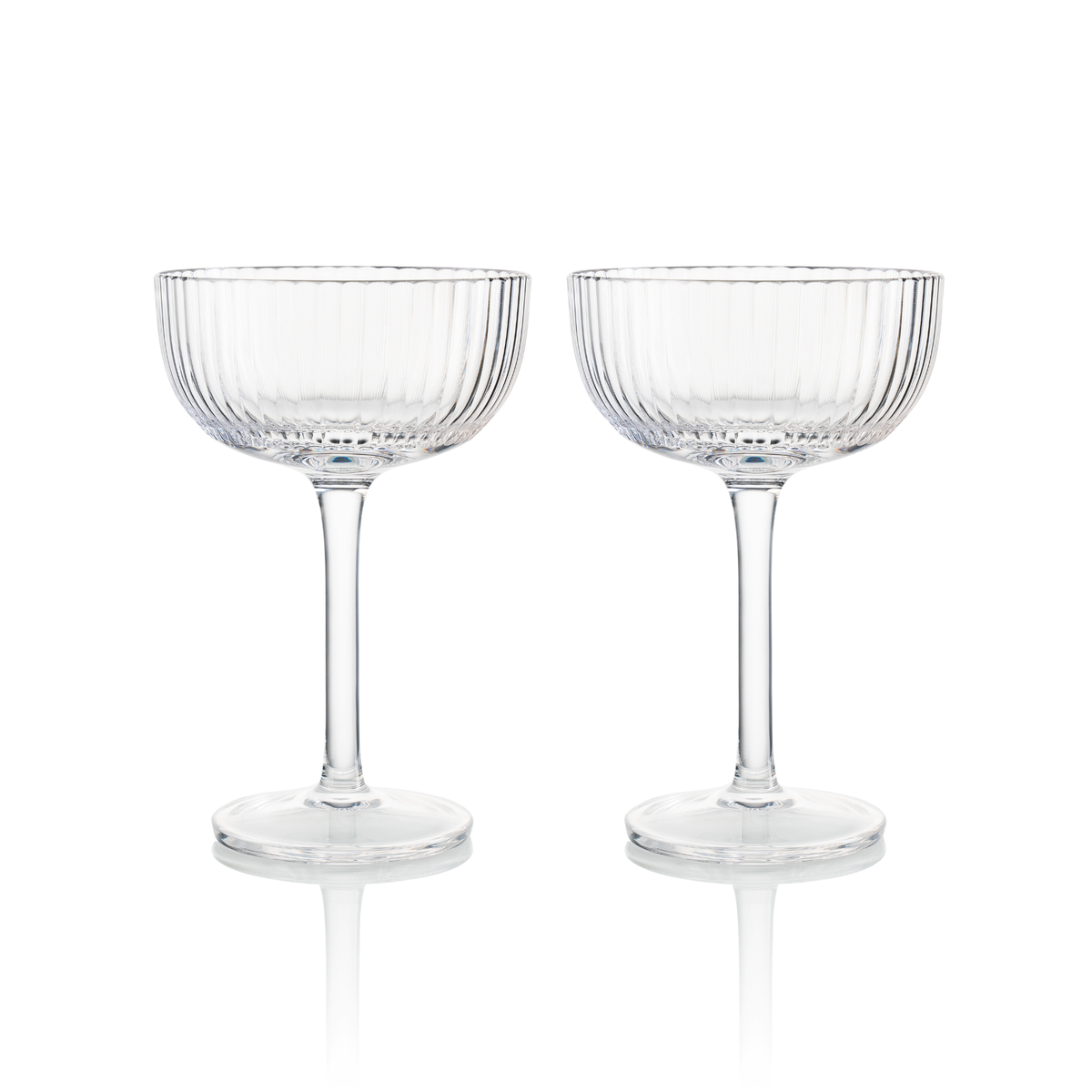 Champagne Glass Stripes II Set of 2 by Ruckl