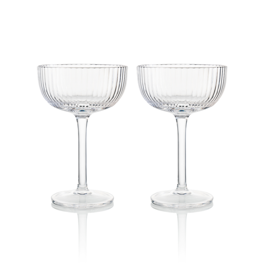 Champagne Glass Stripes II Set of 2 by Ruckl