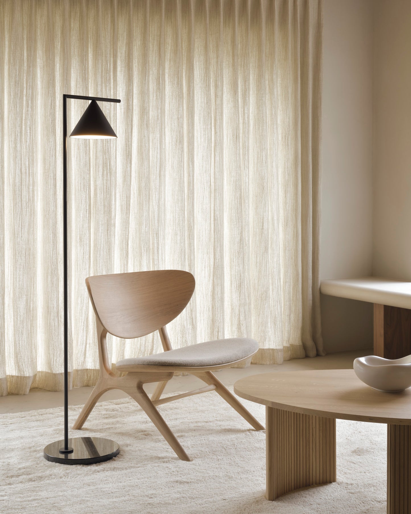 ETHNICRAFT EYE LOUNGE CHAIR - OFF WHITE | $2,119.00