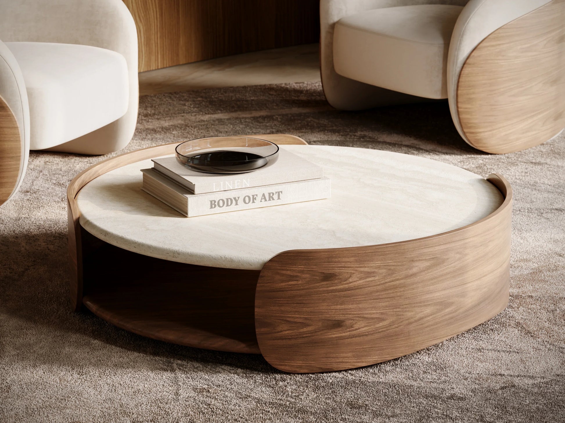 Fleur Wood Back Lounge Chair