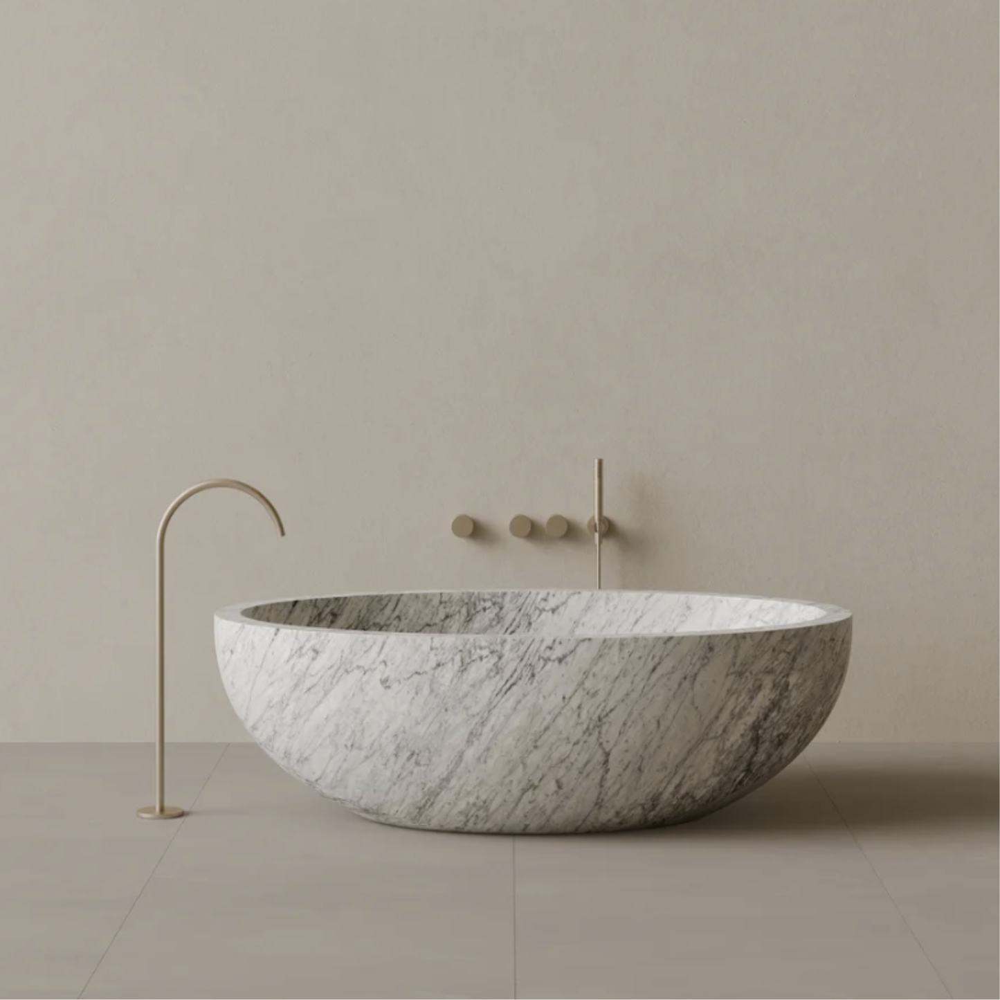 ELEMENTO BATH | 69" x 45" HANDCRAFTED OVAL STONE BATHTUB | $13,808.00 - $55,898.00