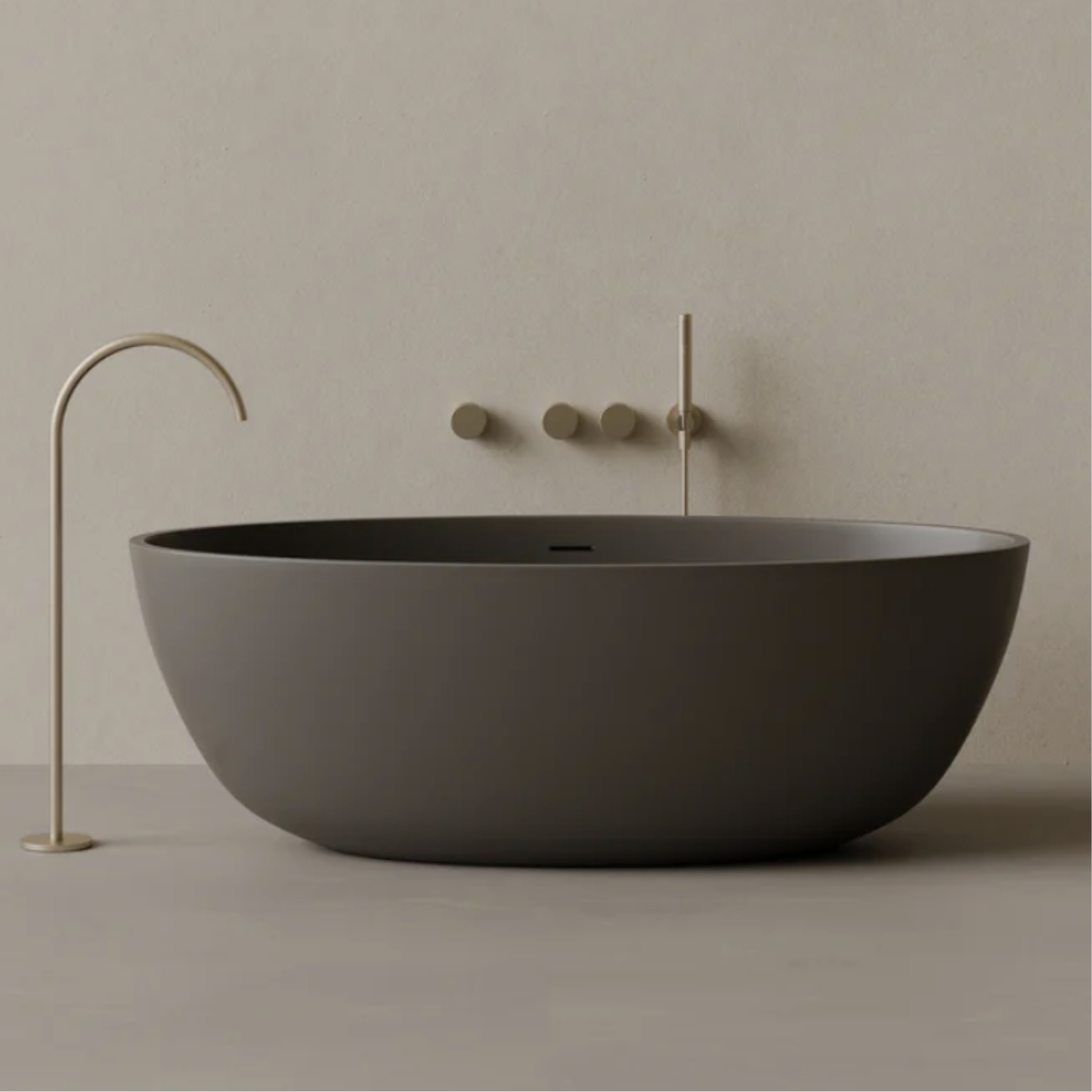 ELEMENTO BATH | 64" x 30" OVAL SOLID SURFACE STONE RESIN BATHTUB | $4,430.86 - $4,808.05