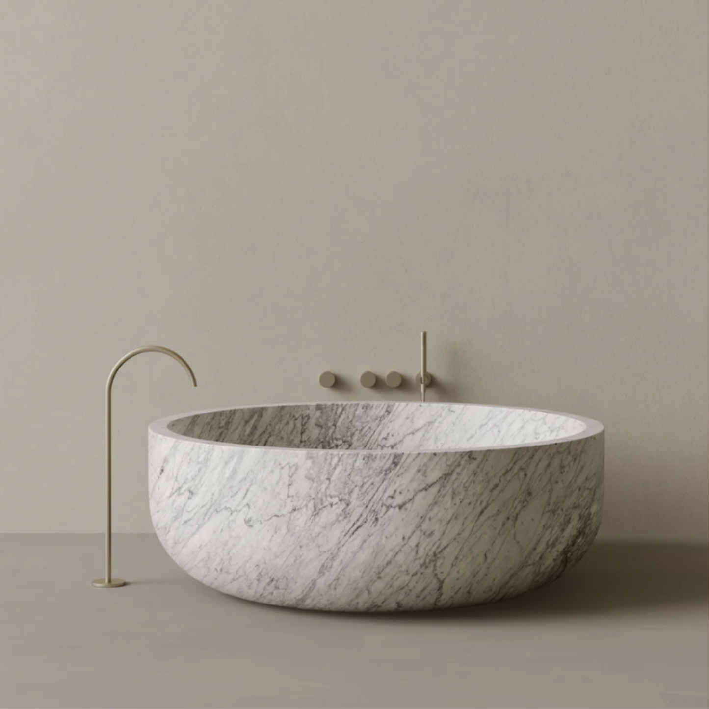ELEMENTO BATH | 56" x 56" ROUND STONE BATHTUB | $16,345.00 - $59,571.00