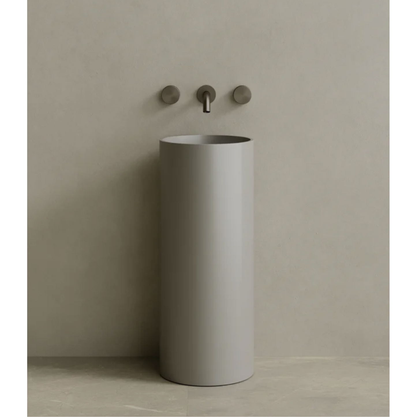 ELEMENTO BATH | 14" x 33" SOLID SURFACE ROUND PEDESTAL SINK | $1,448.50 - $1,522.90