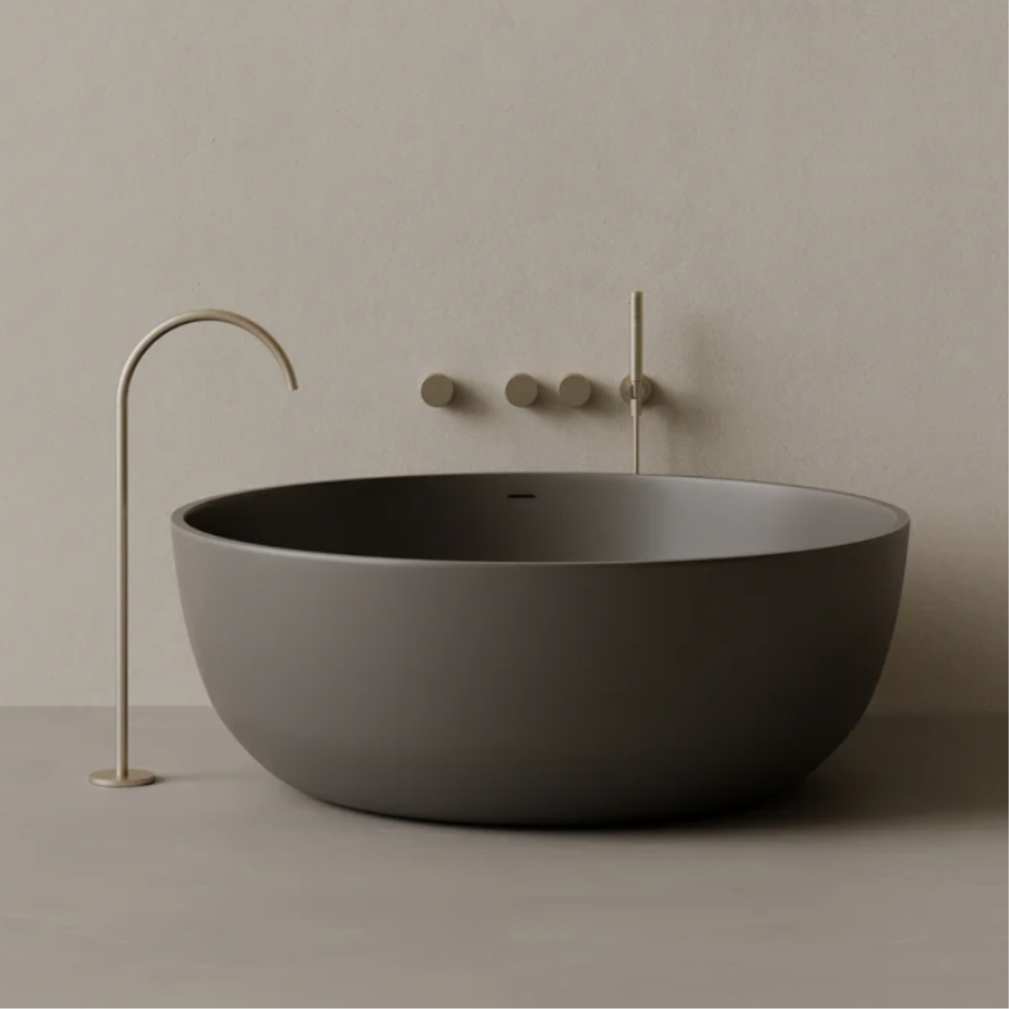 ELEMENTO BATH | 58" x 58" ROUND SOLID SURFACE STONE RESIN BATHTUB | $4,849.85 - $5,413.59