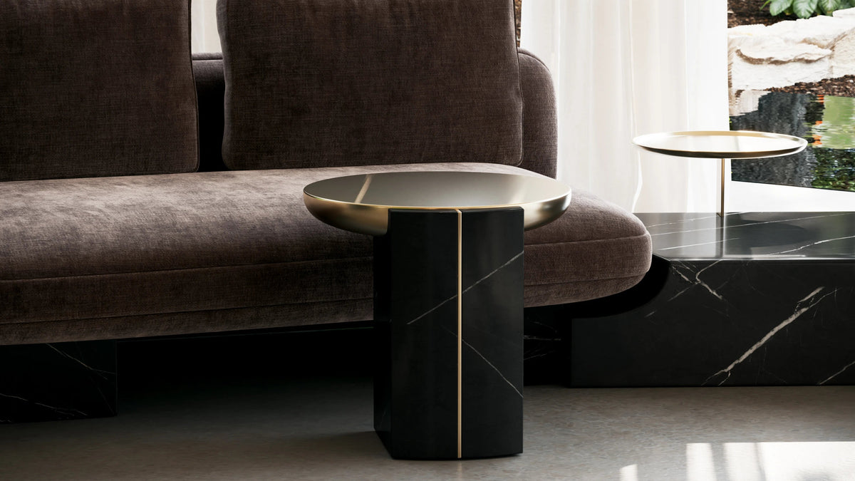 CARACOLE | OVERLAP ROUND SIDE TABLE - DARK | $4,450.00