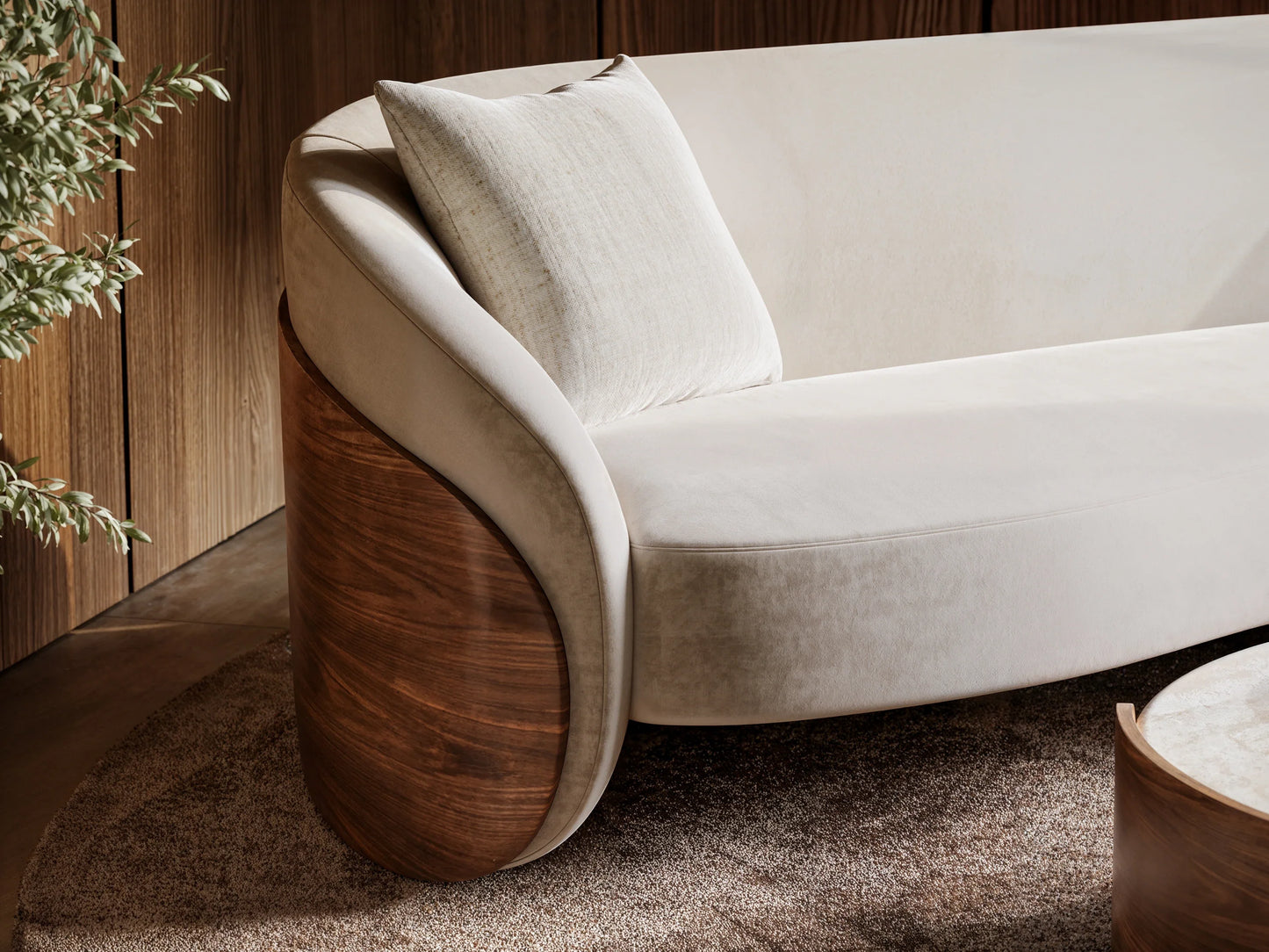 Fleur Wood Back Sofa