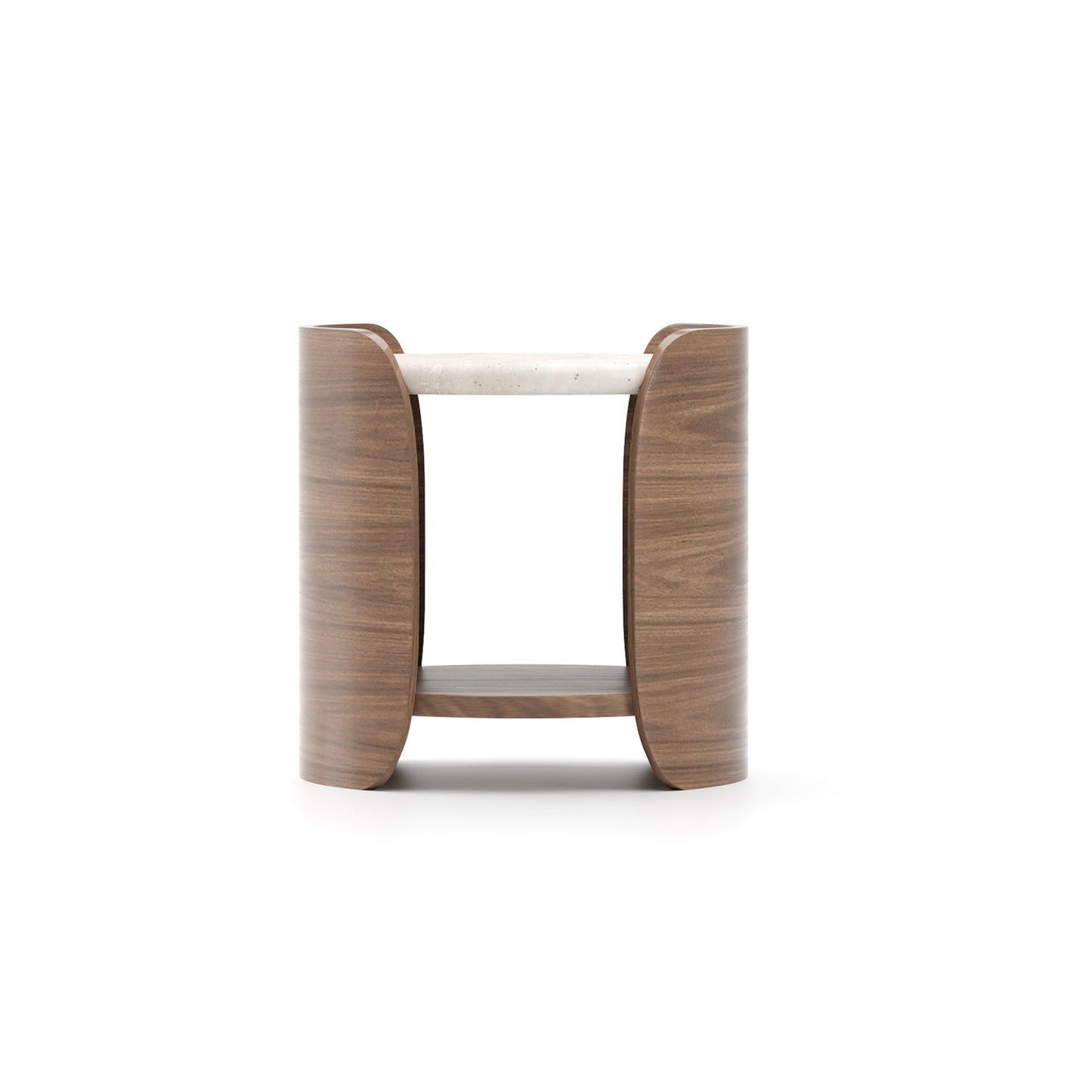 Fleur Side Table w/ Wood Shelf