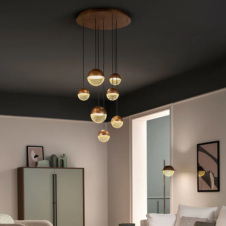 MASIERO | IGLU PATINATED BRONZE 7-LIGHT ROUND CHANDELIER | $4,380.00