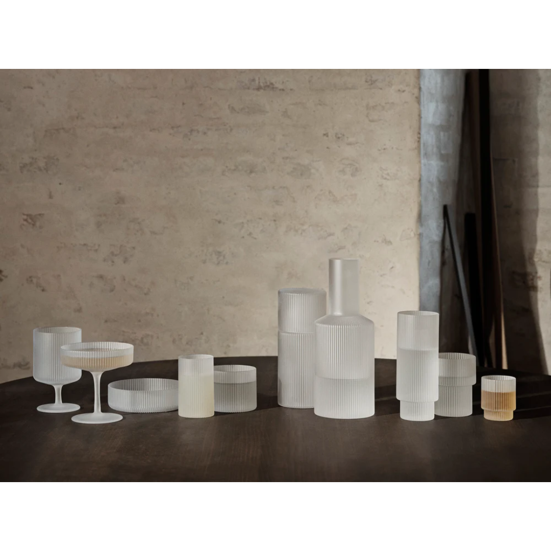 FERM LIVING | RIPPLE LOW GLASSES SET OF 4 | $55.00