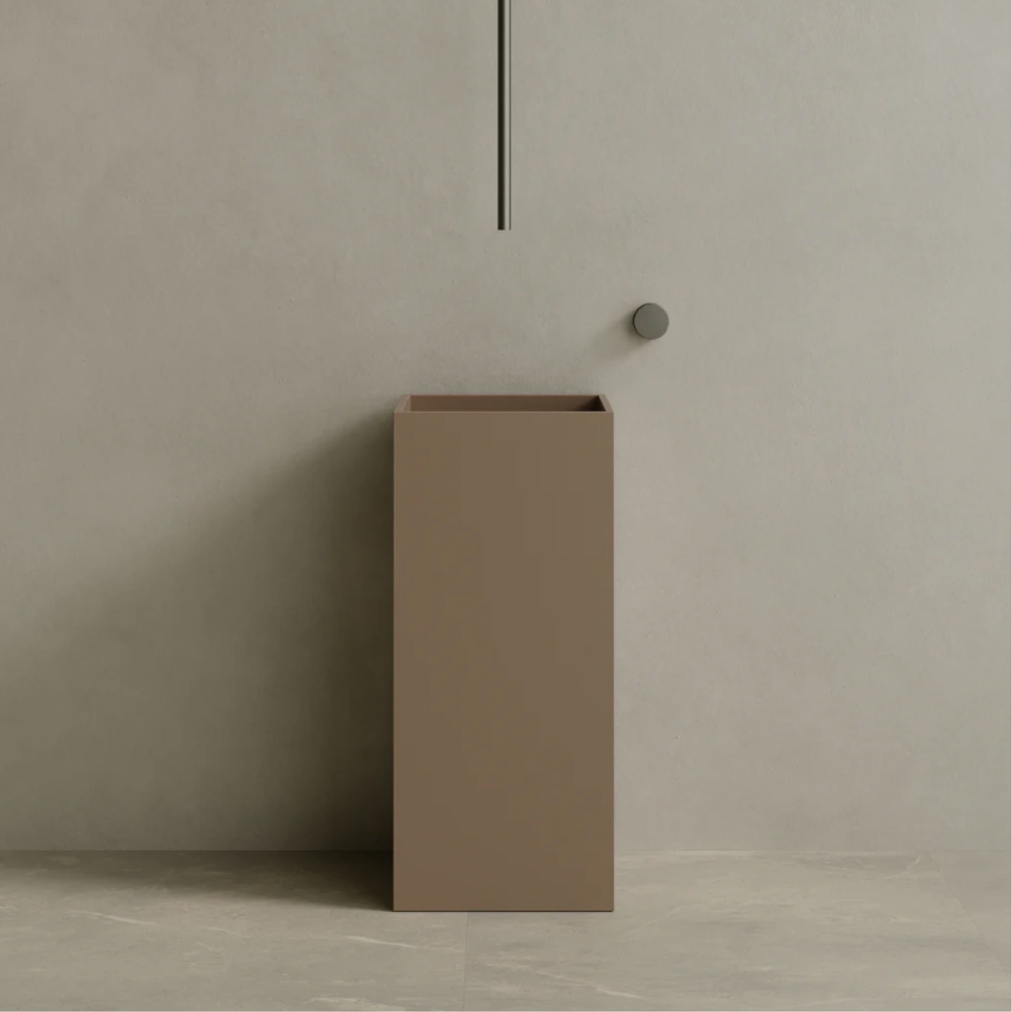 ELEMENTO BATH | 16” x 35” SQUARE SOLID SURFACE STON RESIN PEDESTAL SINK | $1,511.80 - $1,609.90