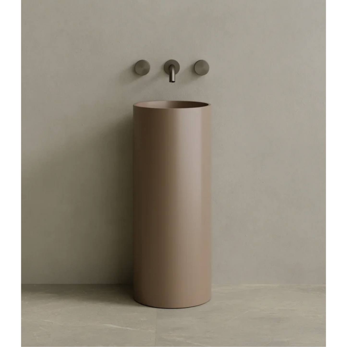 ELEMENTO BATH | 14" x 33" SOLID SURFACE ROUND PEDESTAL SINK | $1,448.50 - $1,522.90