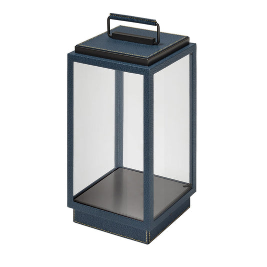 Blakes Blue Leather Table Lamp