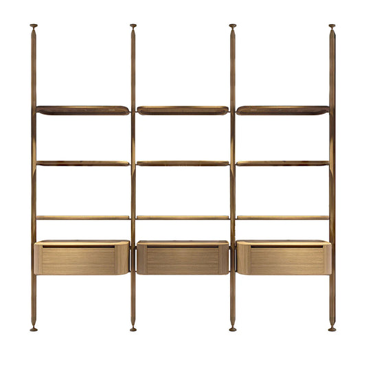 BAMAX | OPALE 9-SHELF & 3-STORAGE UNIT ASH BOOKCASE - $25,030.00