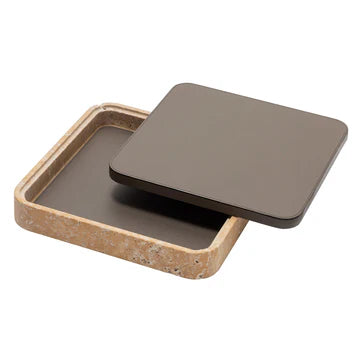 GIOBAGNARA | GIZA LEATHER & MARBLE SQUARE BOX #4 | $855.00