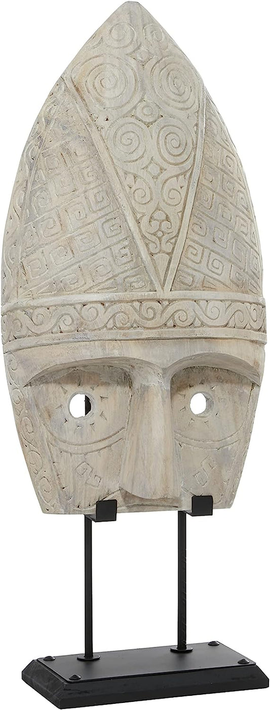 Wood Mask Handmade Carved Sculpture - $898.00