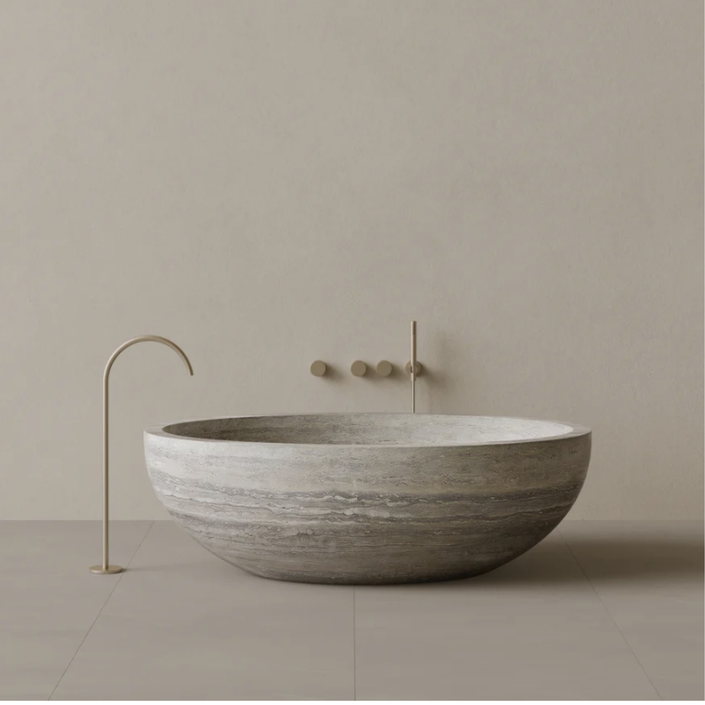 ELEMENTO BATH | 69" x 45" HANDCRAFTED OVAL STONE BATHTUB | $13,808.00 - $55,898.00