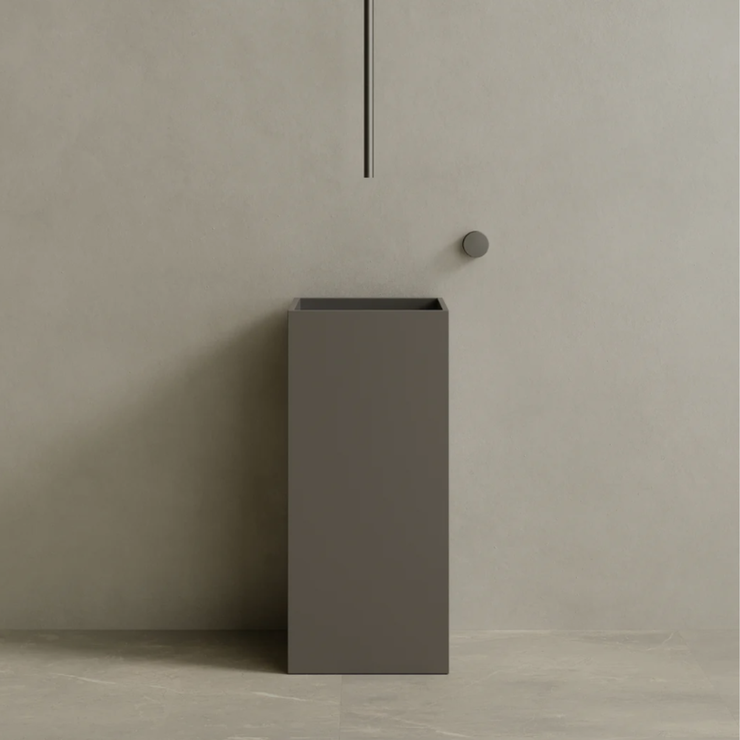 ELEMENTO BATH | 16” x 35” SQUARE SOLID SURFACE STON RESIN PEDESTAL SINK | $1,511.80 - $1,609.90