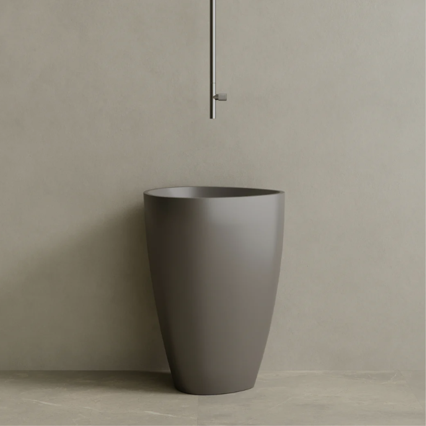 ELEMENTO BATH | 18" x 33" SOLID SURFACE STONE RESIN ROUND PEDESTAL SINK | $1,478.50 - $1,556.20