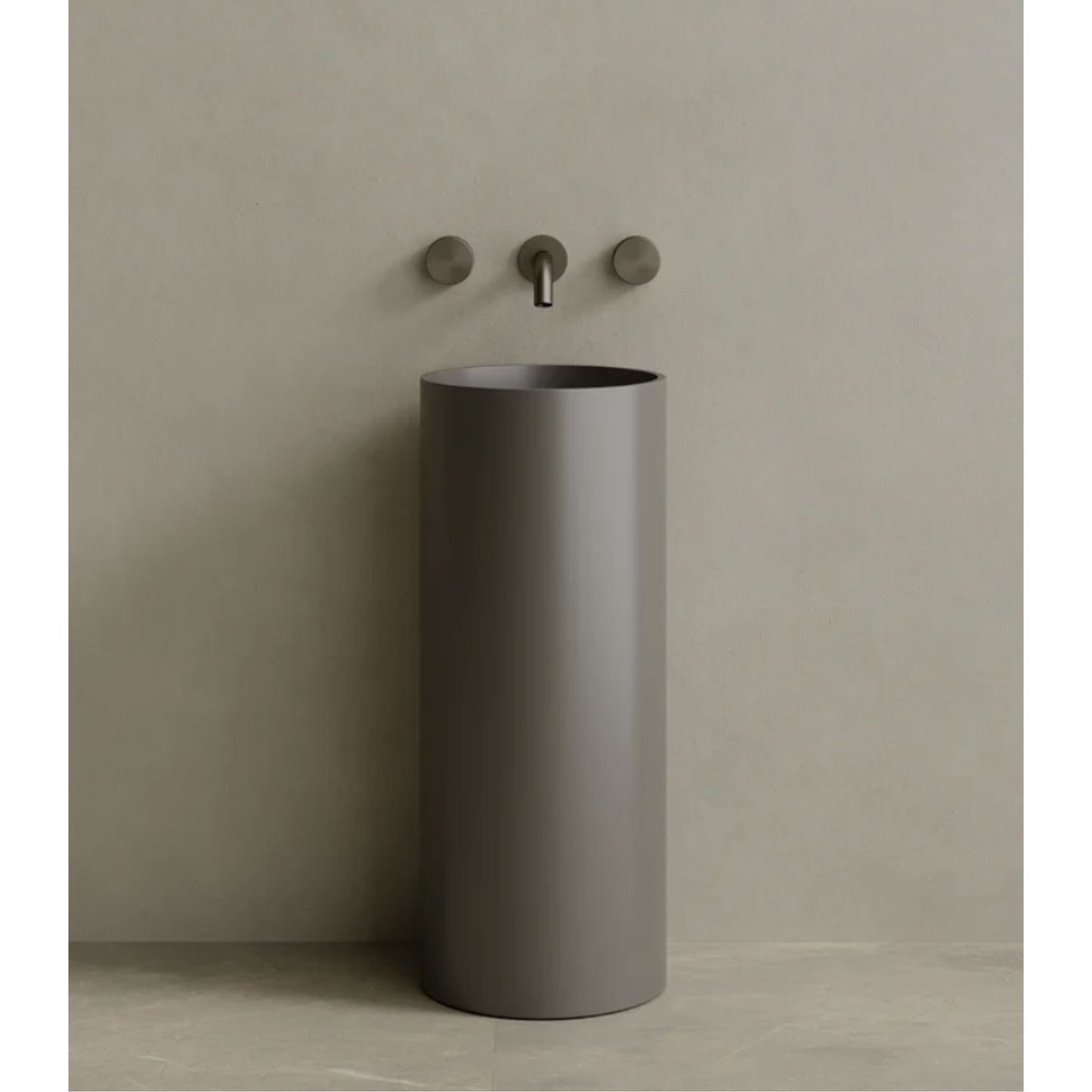 ELEMENTO BATH | 14" x 33" SOLID SURFACE ROUND PEDESTAL SINK | $1,448.50 - $1,522.90