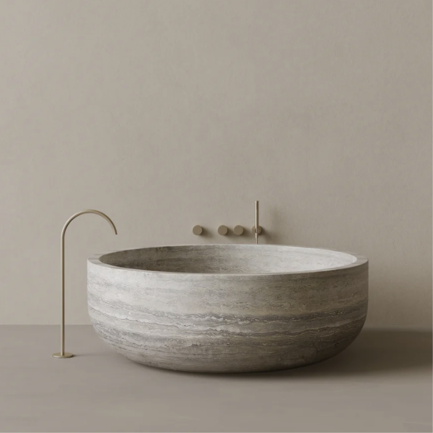 ELEMENTO BATH | 56" x 56" ROUND STONE BATHTUB | $16,345.00 - $59,571.00