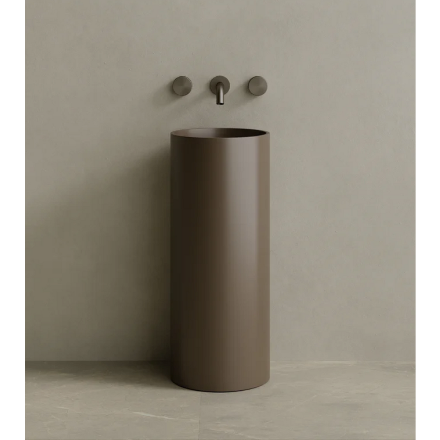 ELEMENTO BATH | 14" x 33" SOLID SURFACE ROUND PEDESTAL SINK | $1,448.50 - $1,522.90