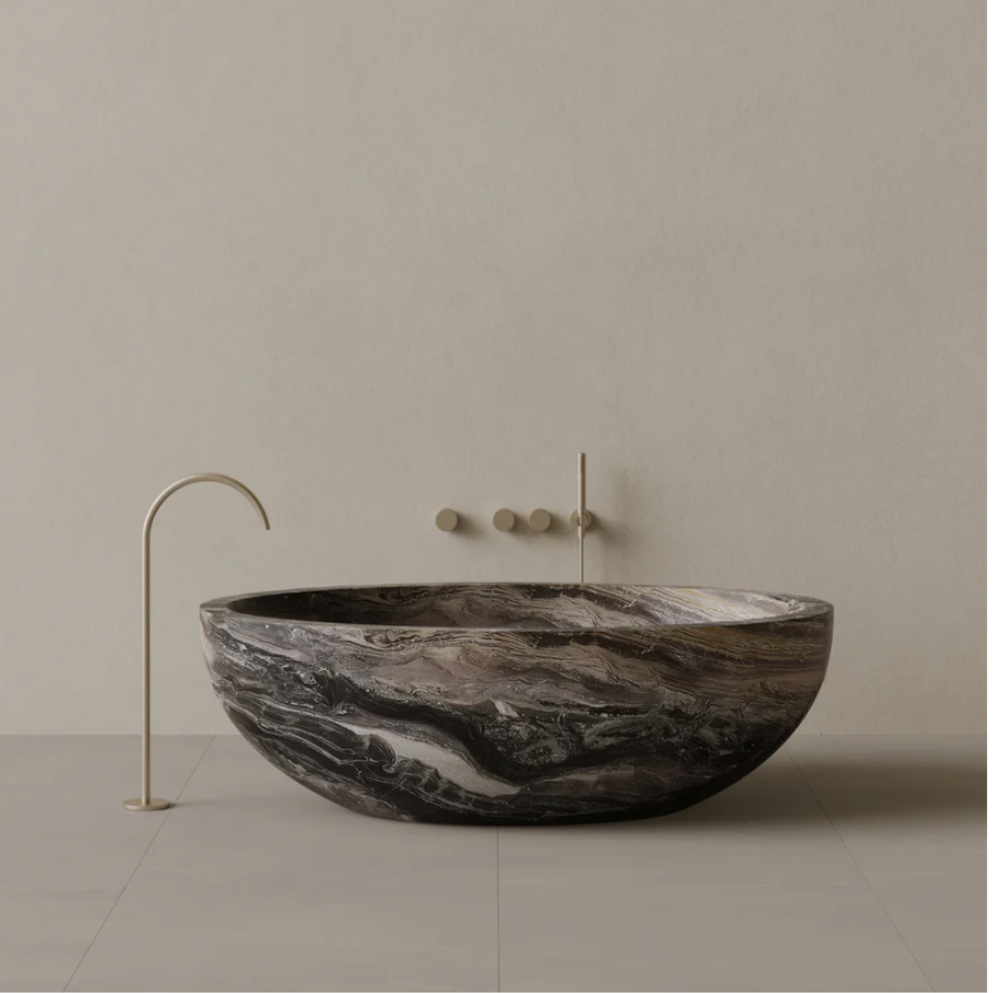 ELEMENTO BATH | 69" x 45" HANDCRAFTED OVAL STONE BATHTUB | $13,808.00 - $55,898.00