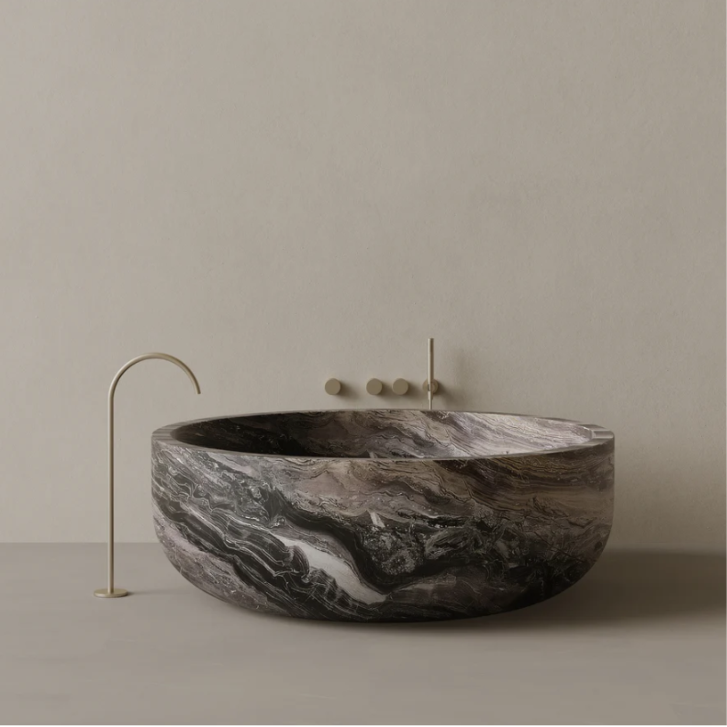 ELEMENTO BATH | 56" x 56" ROUND STONE BATHTUB | $16,345.00 - $59,571.00