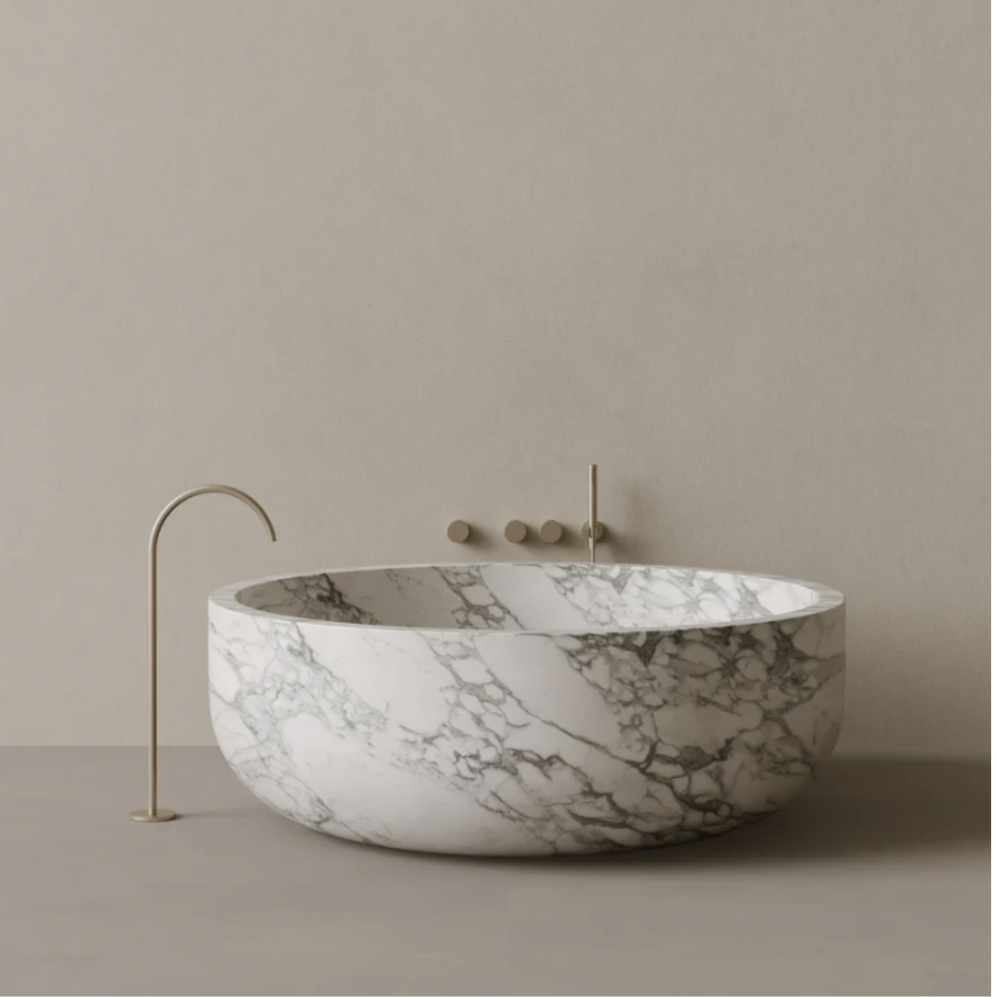 ELEMENTO BATH | 56" x 56" ROUND STONE BATHTUB | $16,345.00 - $59,571.00