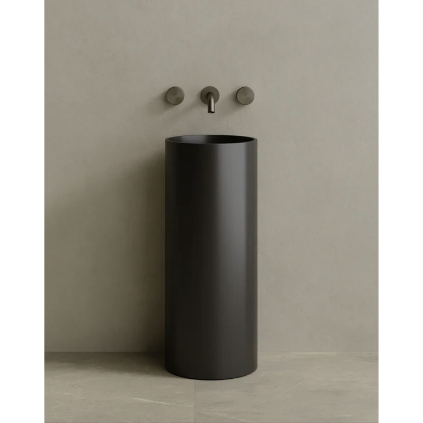 ELEMENTO BATH | 14" x 33" SOLID SURFACE ROUND PEDESTAL SINK | $1,448.50 - $1,522.90