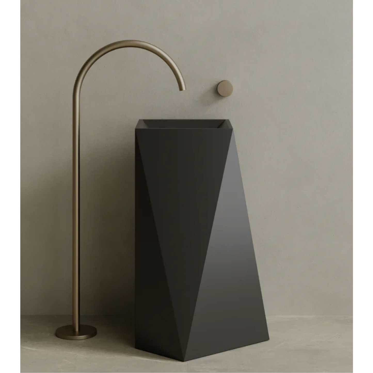 ELEMENTO BATH | 20" x 34" SOLID SURFACE GEOMETRIC PEDESTAL SINK | $1,509.40 - $1,611.10