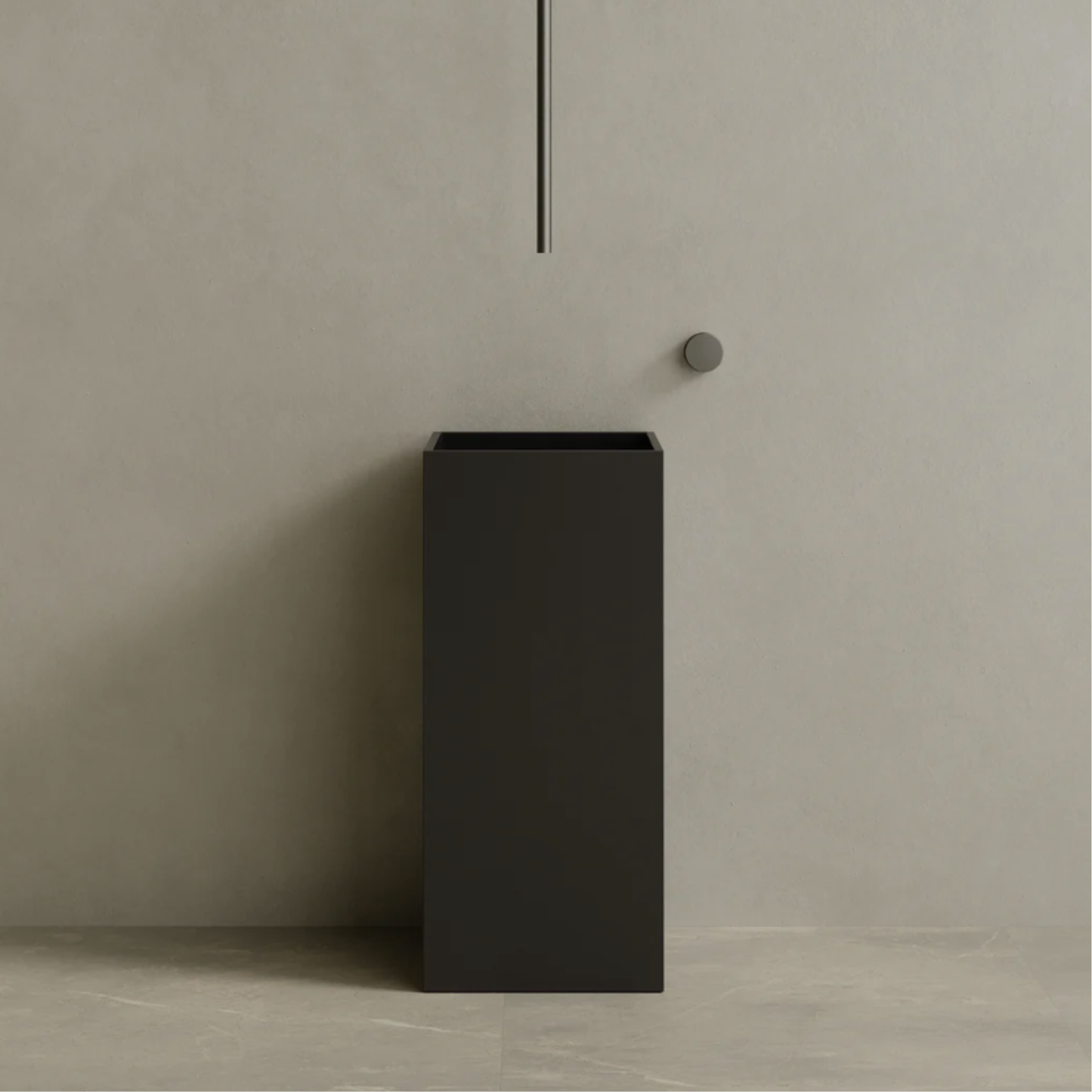 ELEMENTO BATH | 16” x 35” SQUARE SOLID SURFACE STON RESIN PEDESTAL SINK | $1,511.80 - $1,609.90