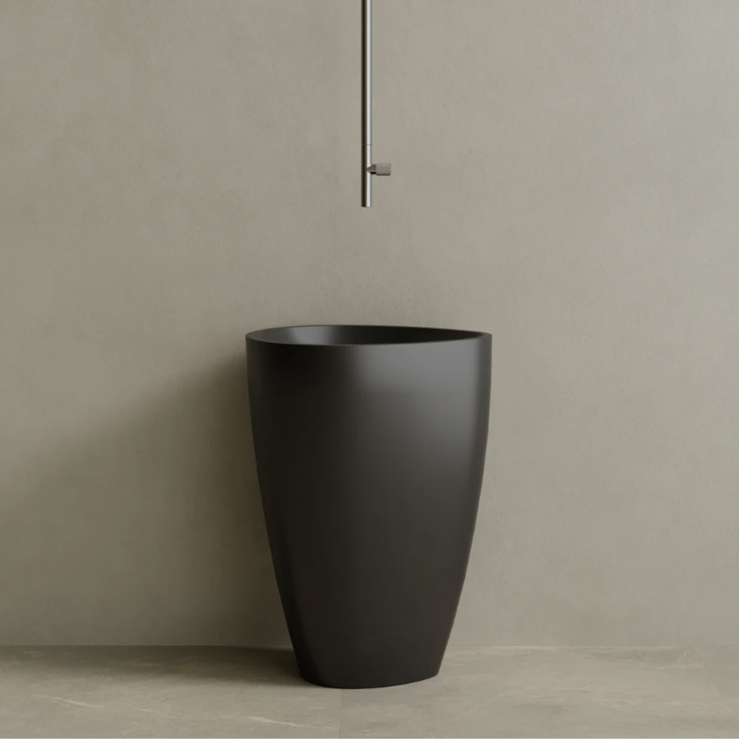 ELEMENTO BATH | 18" x 33" SOLID SURFACE STONE RESIN ROUND PEDESTAL SINK | $1,478.50 - $1,556.20