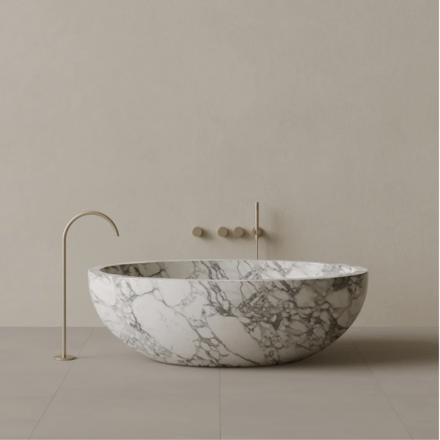 ELEMENTO BATH | 69" x 45" HANDCRAFTED OVAL STONE BATHTUB | $13,808.00 - $55,898.00