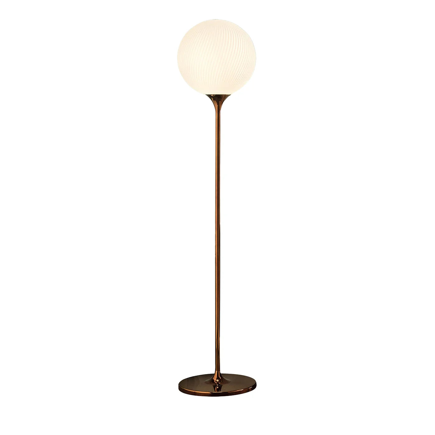 MASIERO | TEE GLOSSY GLAVANIC COPPER METAL AND GLASS FLOOR LAMP | $2,315.00