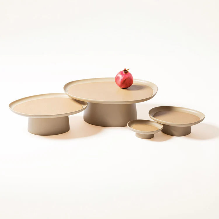 GIOBAGNARA | MARIS LARGE ROUND BEIGE RAISED TRAY BY KELLY WEARSTLER | $1,500.00